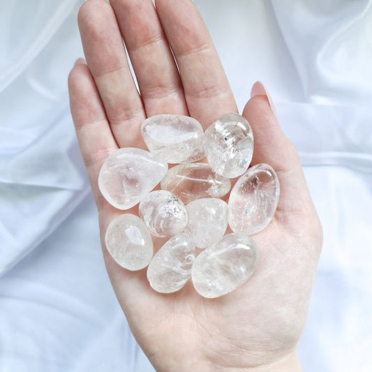 10 Clear Quartz Tumble Stones - Crystal Meridians