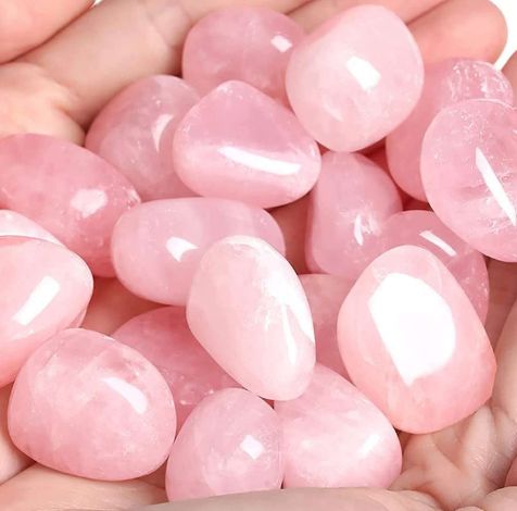 10 Rose Quartz Tumble Stones - Crystal Meridians